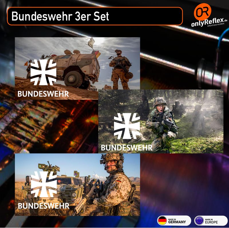 Bundeswehr 3er Sortiment - Aufkleber 10x5 cm