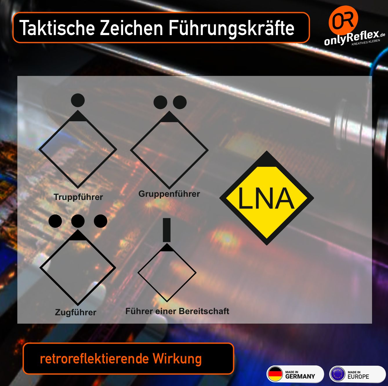 Taktische Zeichen Führungskräfte, Aufkleber