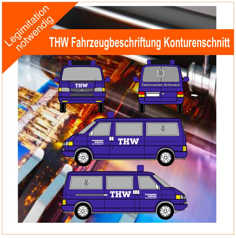 Technische Hilfswerk Fahrzeugbeschriftung - Angebot über emailKontakt