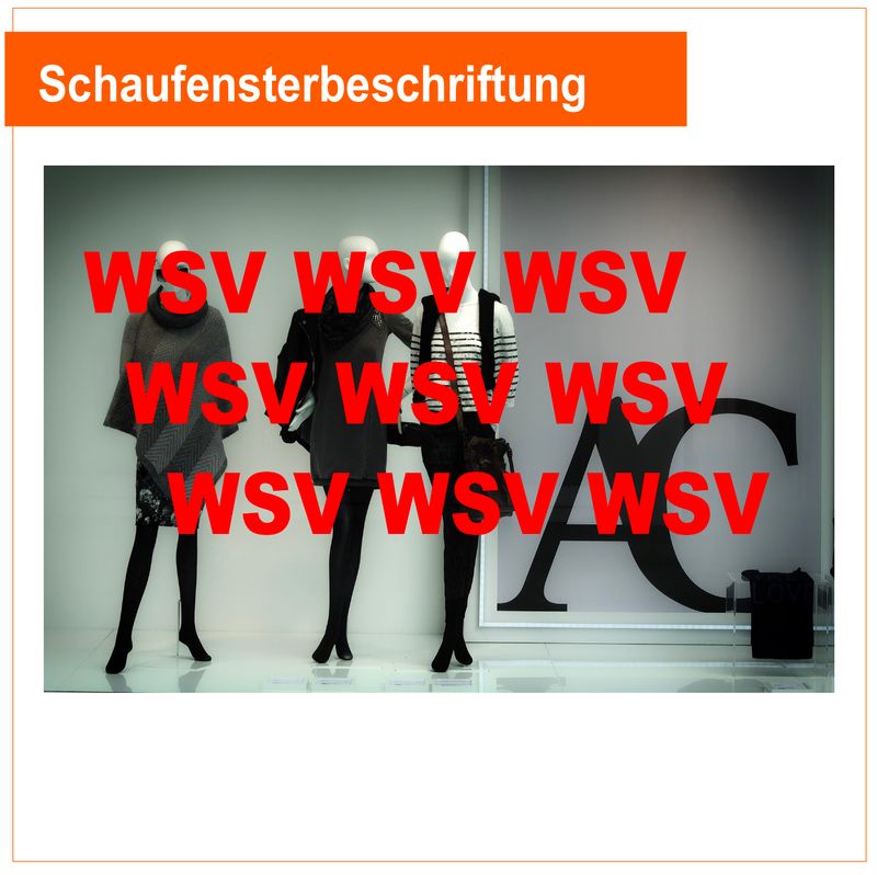 WSV WSV WSV 3 Stück - Schaufensterbeschriftung Folienschnitt WSV WSV WSV 3 Stück - Schaufensterbeschriftung Folienschnitt