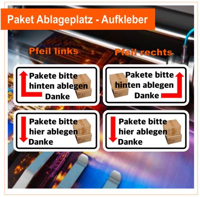 Pakete Ablageplatz - Aufkleber Pakete Ablageplatz - Aufkleber