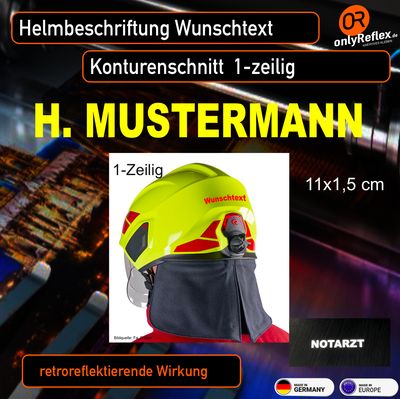 Helmbeschriftung "Wunschtext" Konturenschnitt