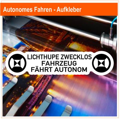 Autonomes Fahren - Aufkleber 20x5 cm