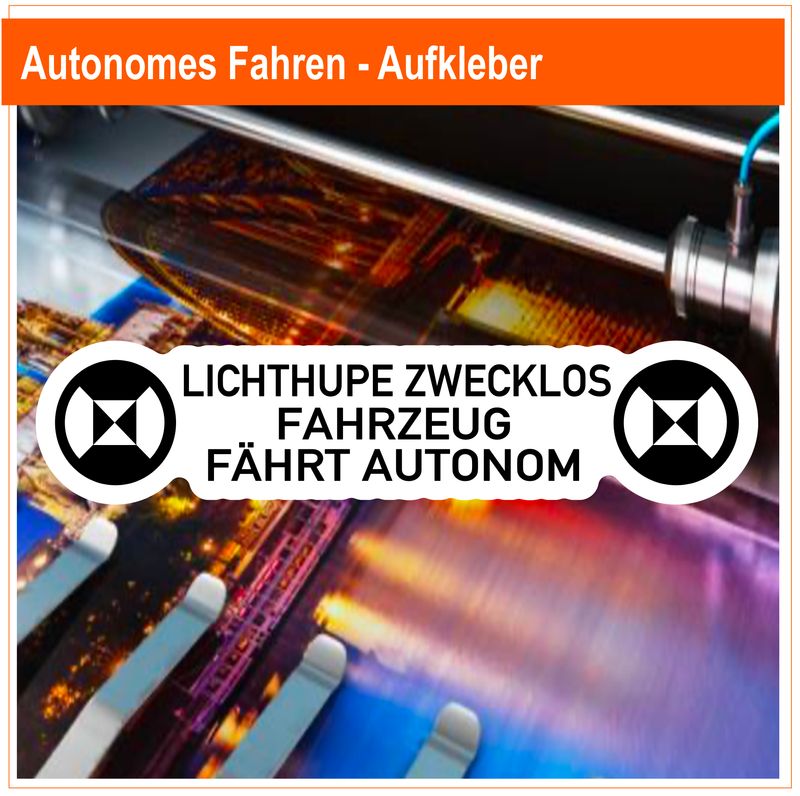 Autonomes Fahren - Aufkleber 20x5 cm