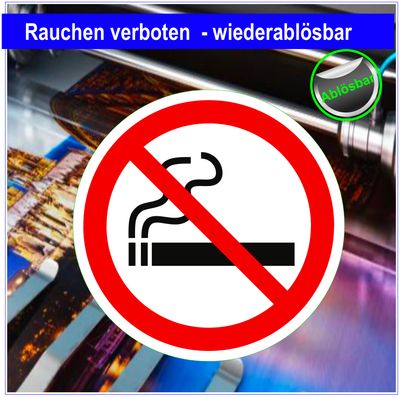 Rauchen verboten 10 Stück 5 cm - wiederablösbar Rauchen verboten 10 Stück 5 cm - wiederablösbar