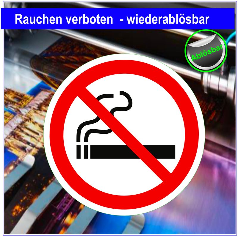 Rauchen verboten 10 Stück 5 cm  -  wiederablösbar