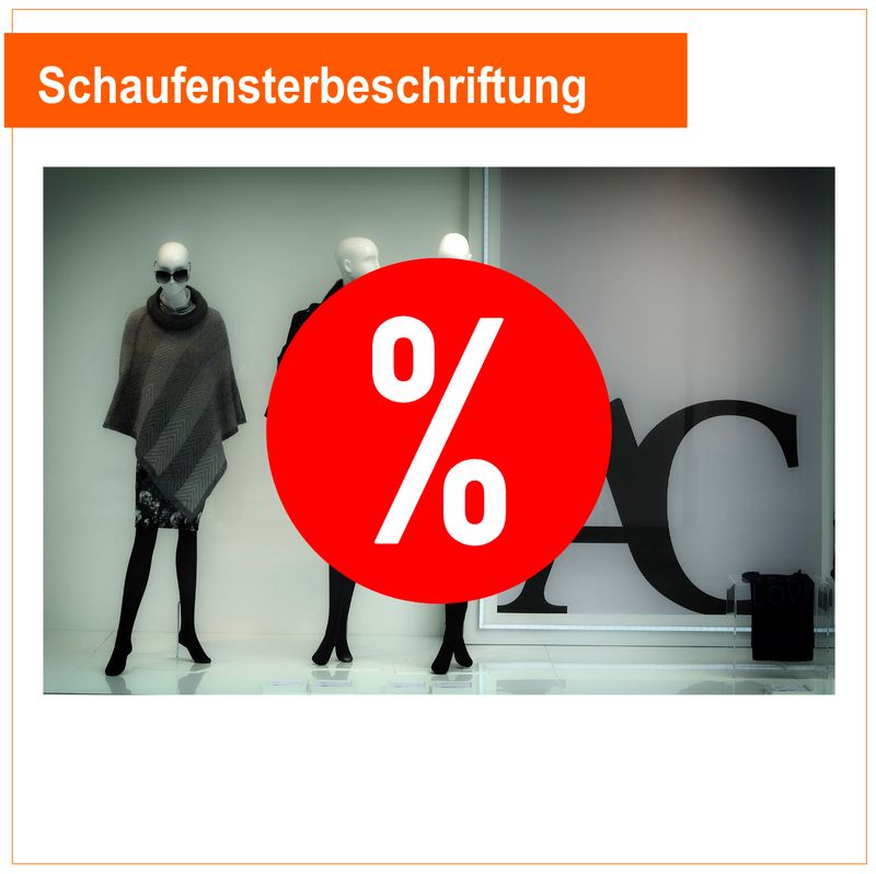 Prozent Zeichen - Schaufensterbeschriftung Rund Prozent Zeichen - Schaufensterbeschriftung Rund