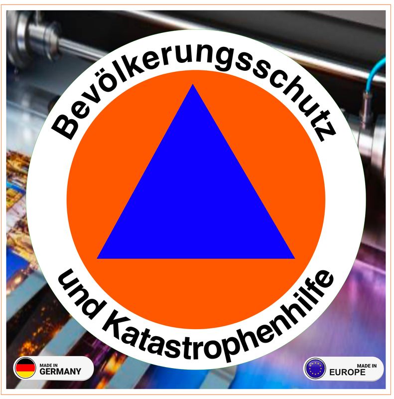 Bevölkerungsschutz und Katastrophenhilfe Rundlogo - Aufkleber Bevölkerungsschutz und Katastrophenhilfe Rundlogo - Aufkleber