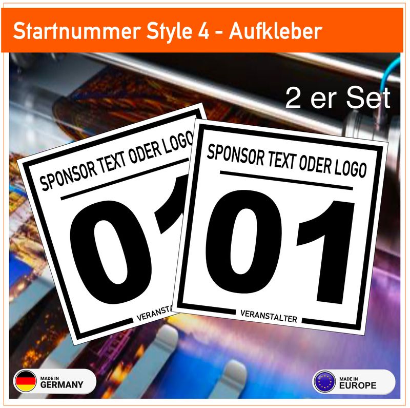 Startnummer Style 4