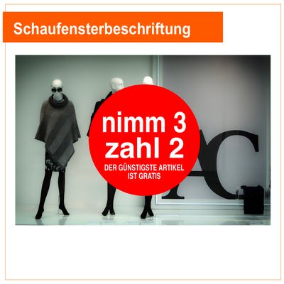 nimm 3 zahl 2 - Schaufensterbeschriftung Rund