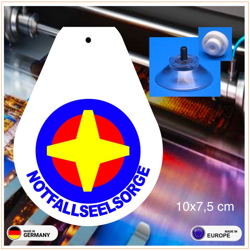 Notfallseelsorge  Wappen, Schild mit Saugnapf