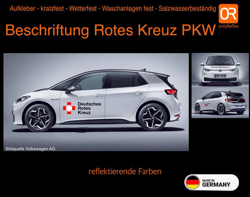 Fahrzeugbeschriftung für Rotes Kreuz PKW