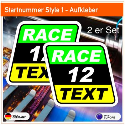 Startnummer Style 1 - festklebend