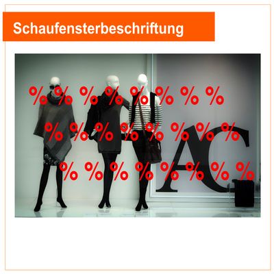 % % % % % % % %   3 Stück - Schaufensterbeschriftung Folienschnitt