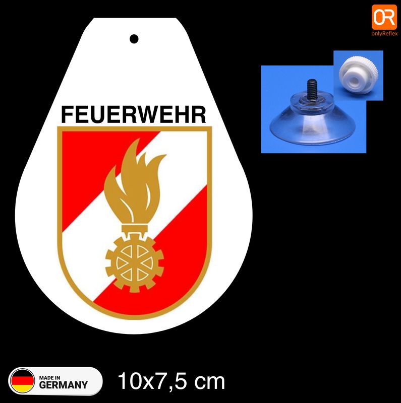 Feuerwehr Österreich  Wappen, Schild mit Saugnapf