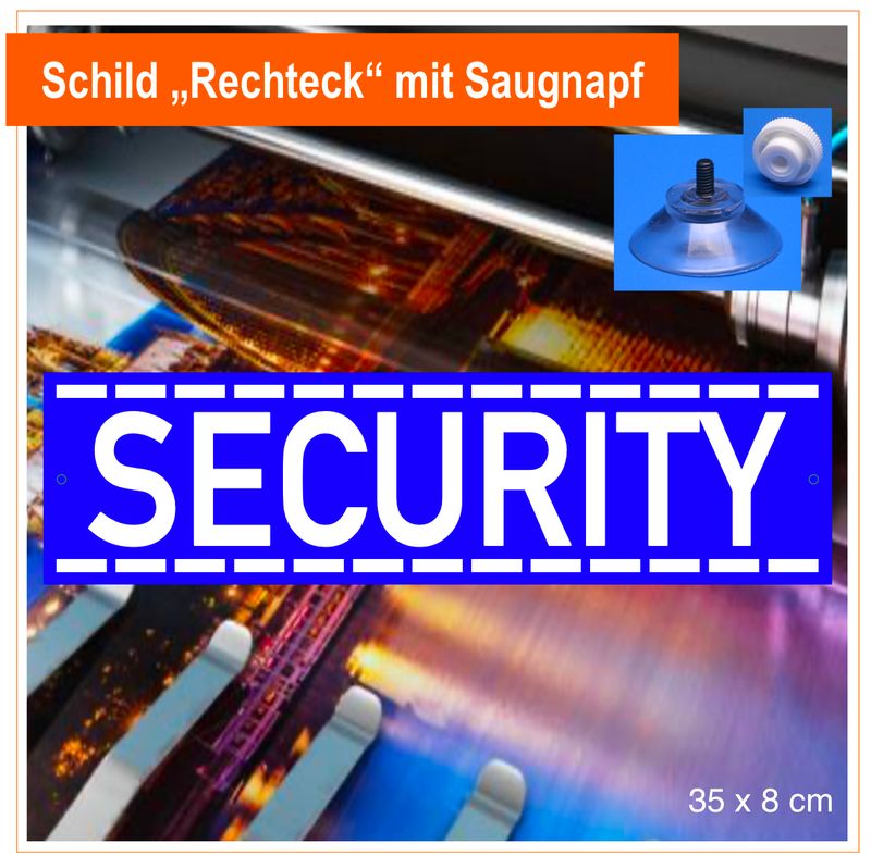 Security, Schild mit Saugnapf Security, Schild mit Saugnapf