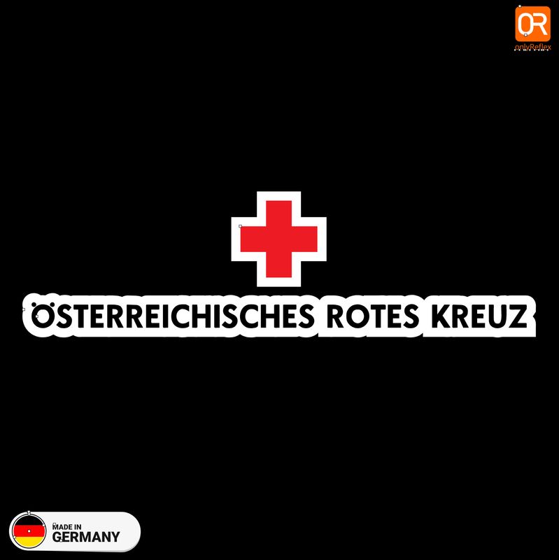 ÖRK  Österreichisches Rotes Kreuz Langlogo, Aufkleber (mit Hintergrund)