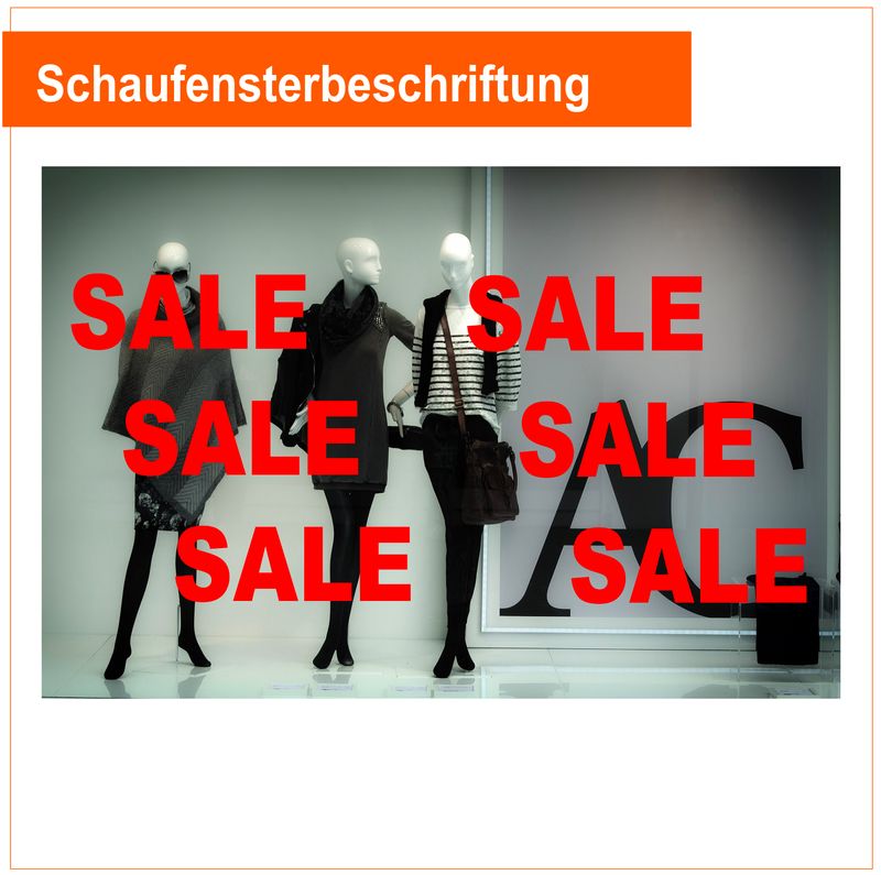 SALE - 6 Stück - Schaufensterbeschriftung Folienschnitt SALE - 6 Stück - Schaufensterbeschriftung Folienschnitt