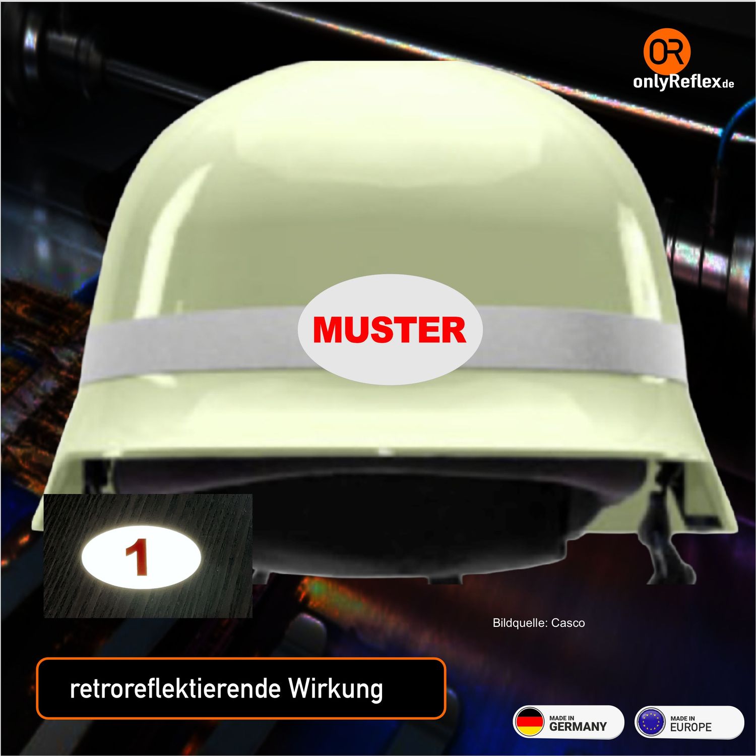 Wachnummer Oval (neutraler Helm) Helmbeschriftung
