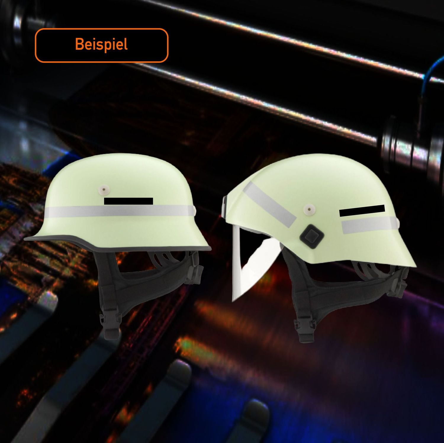 Freiwillige Feuerwehr Bayern Qualifikation Helmkennzeichnung, Sorte: Balken schwarz - Gruppenführer:in 7 x 1 cm