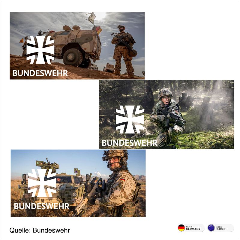 Bundeswehr 3er Sortiment - Aufkleber 10x5 cm