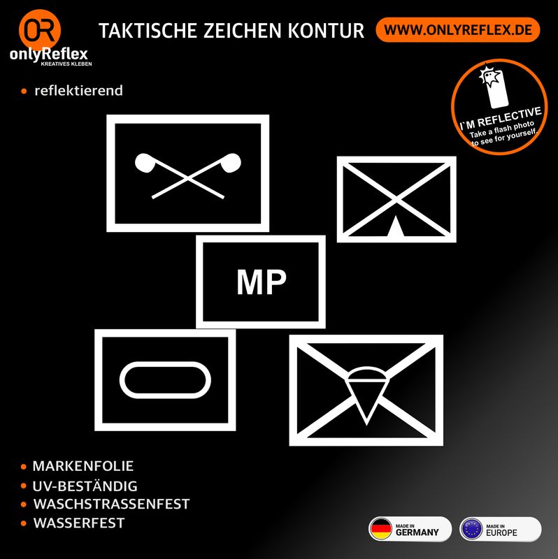 Taktische Zeichen Militär Konturenschnitt, Aufkleber Taktische Zeichen Militär Konturenschnitt, Aufkleber