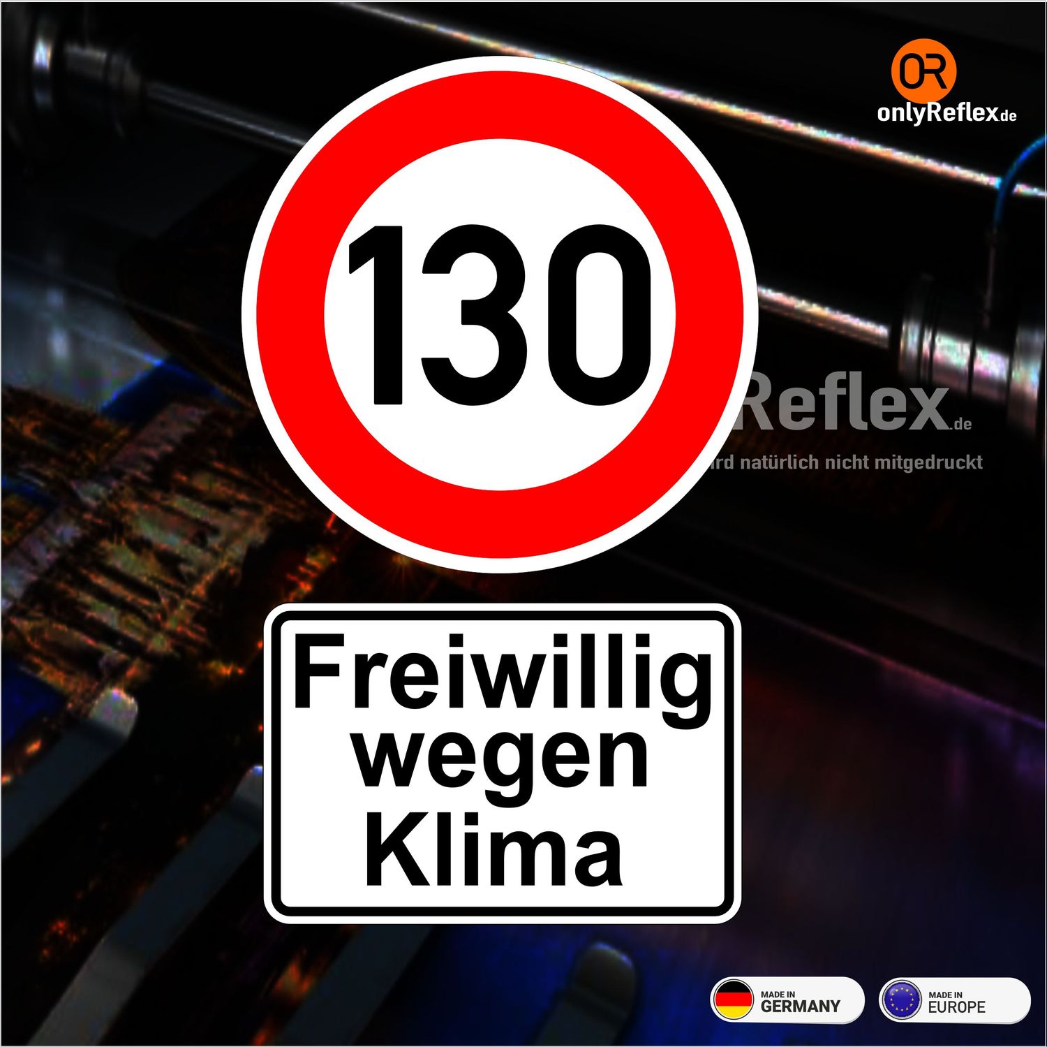 130 Freiwillig wegen Klima, Aufkleber 10x6 cm