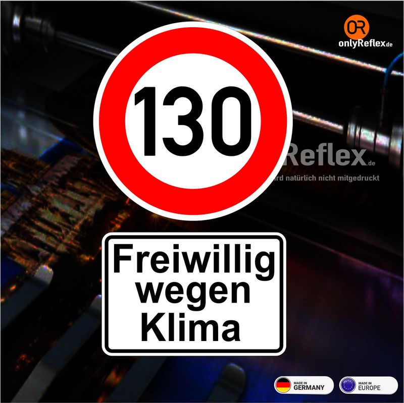 130 Freiwillig wegen Klima, Aufkleber 10x6 cm