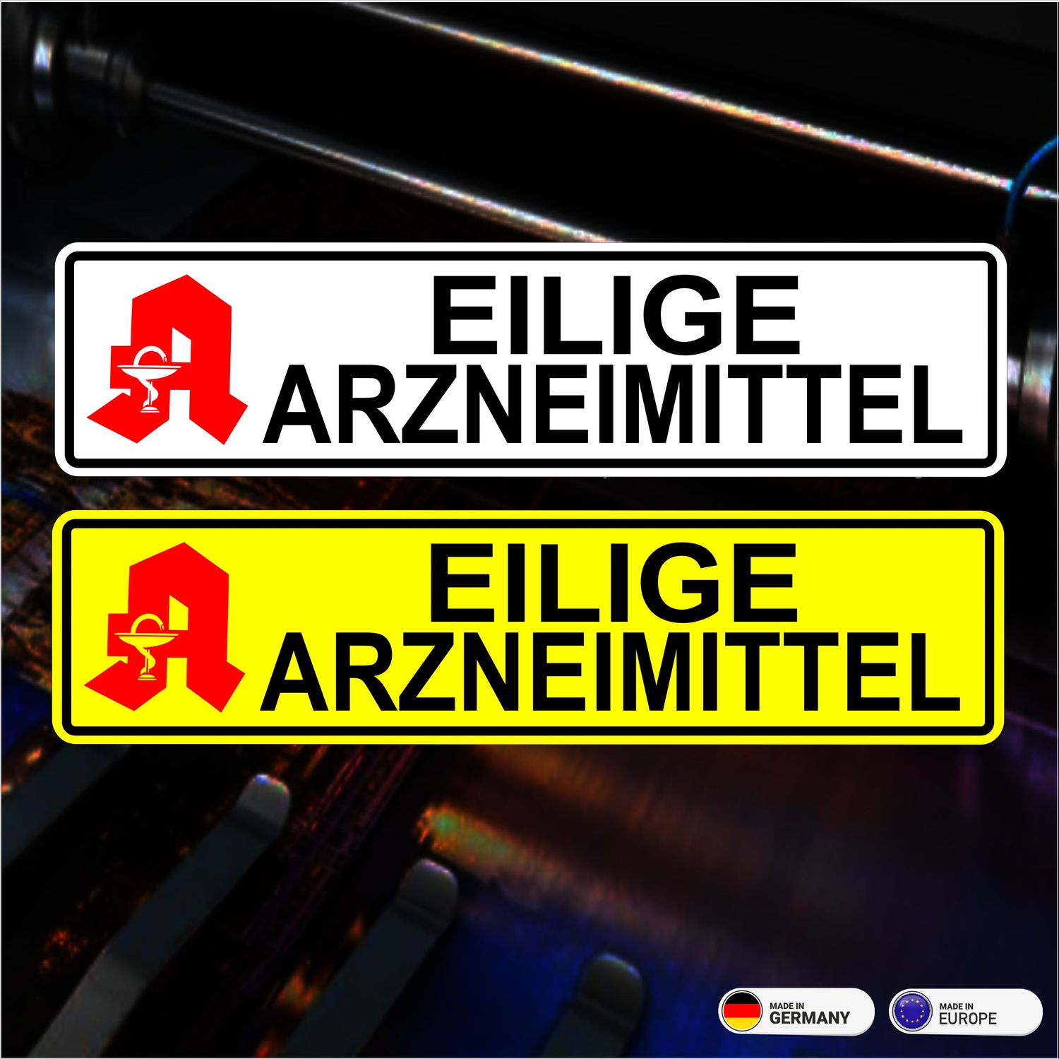 Eilige Arzneimittel Aufkleber - Kompaktlogo
