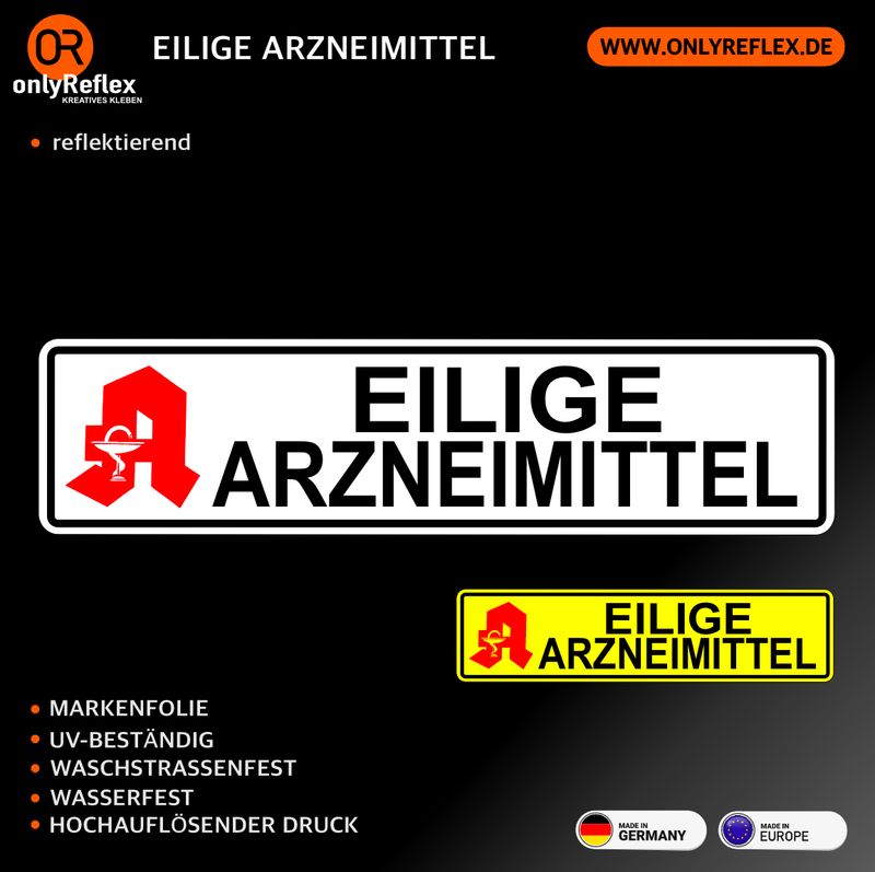 Eilige Arzneimittel Aufkleber - Kompaktlogo Eilige Arzneimittel Aufkleber - Kompaktlogo