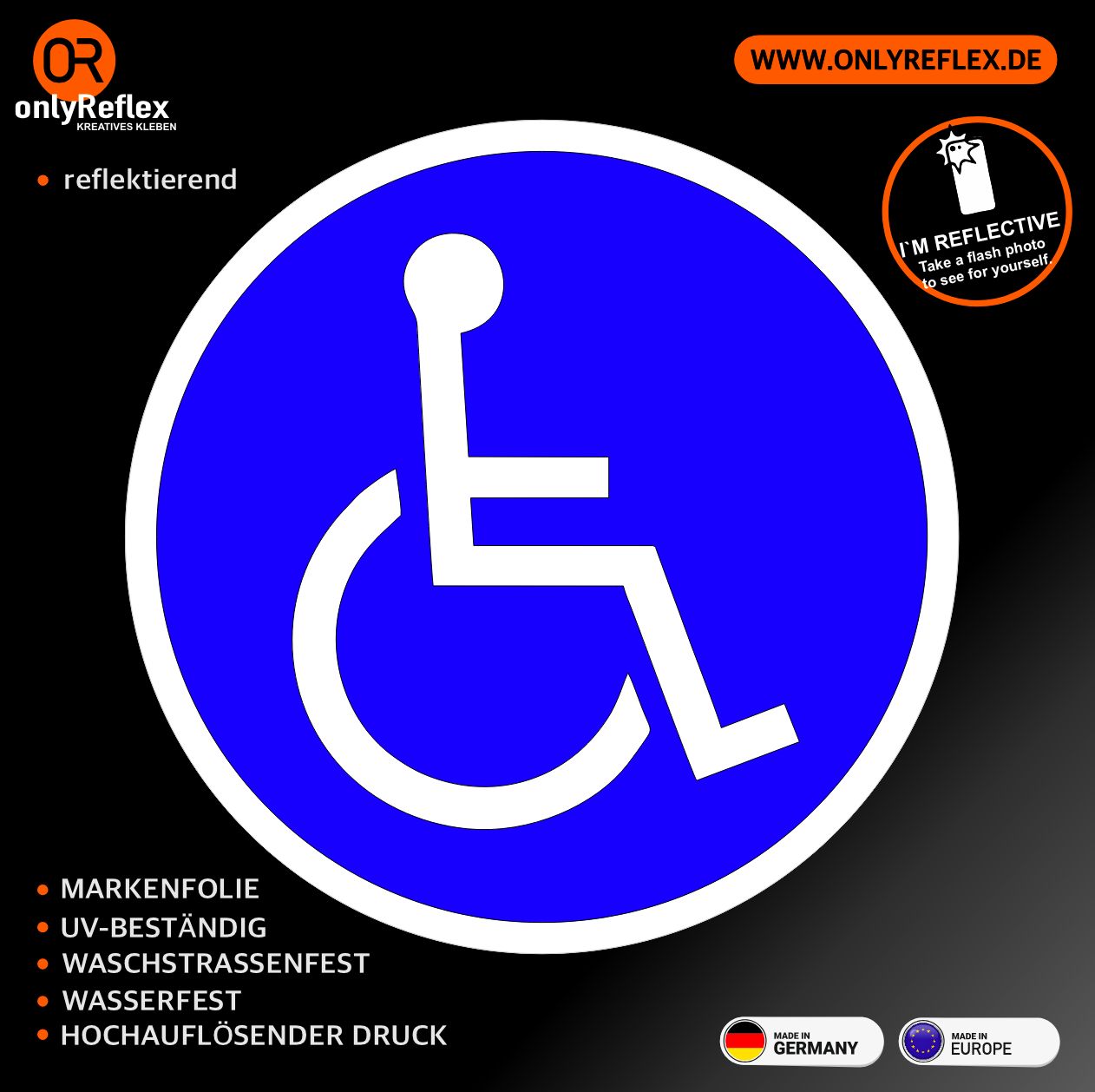 Behinderung Rollstuhl Rundlogo Aufkleber Behinderung Rollstuhl Rundlogo Aufkleber