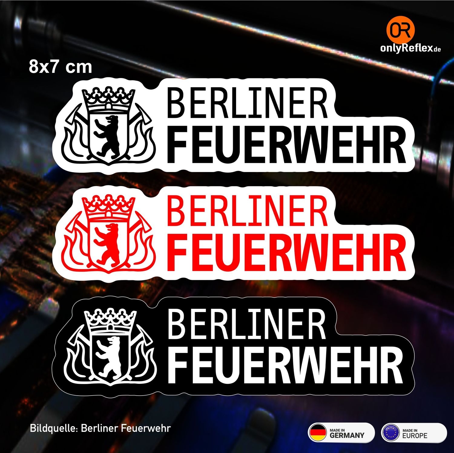 Berliner Feuerwehr Langlogo - Aufkleber Berliner Feuerwehr Langlogo - Aufkleber