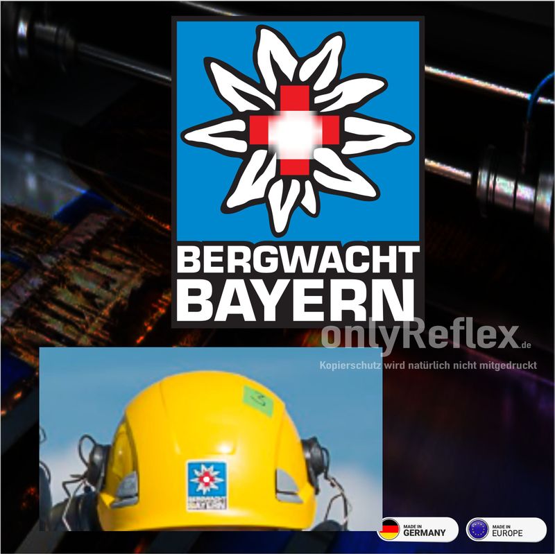 Bergwacht Bayern Helmbeschriftung 5x4 cm
