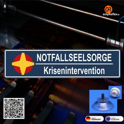 Notfallseelsorge, Schild mit Saugnapf
