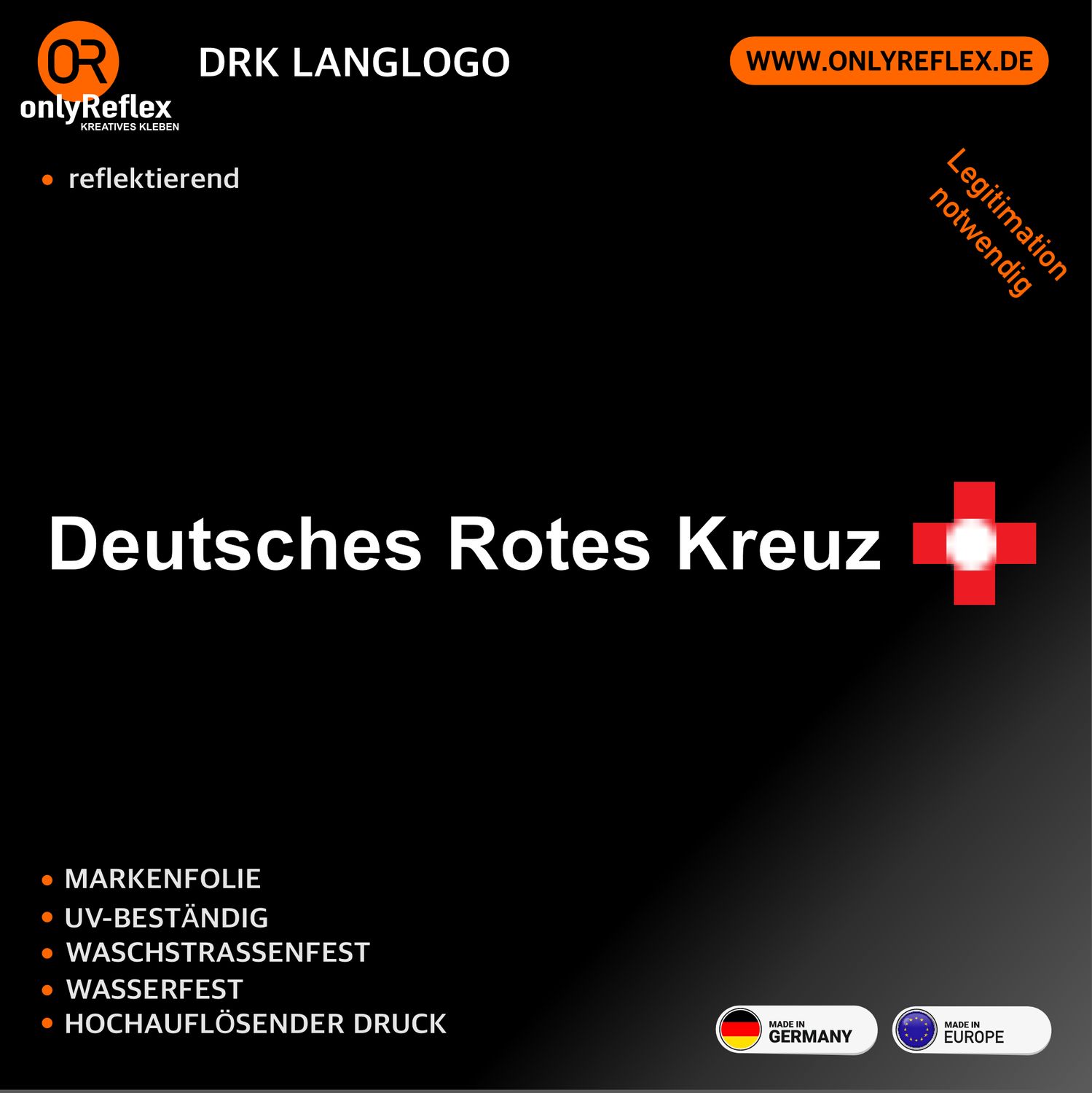 Deutsches Rotes Kreuz Langlogo, Aufkleber (ohne Hintergrund) Deutsches Rotes Kreuz Langlogo, Aufkleber (ohne Hintergrund)