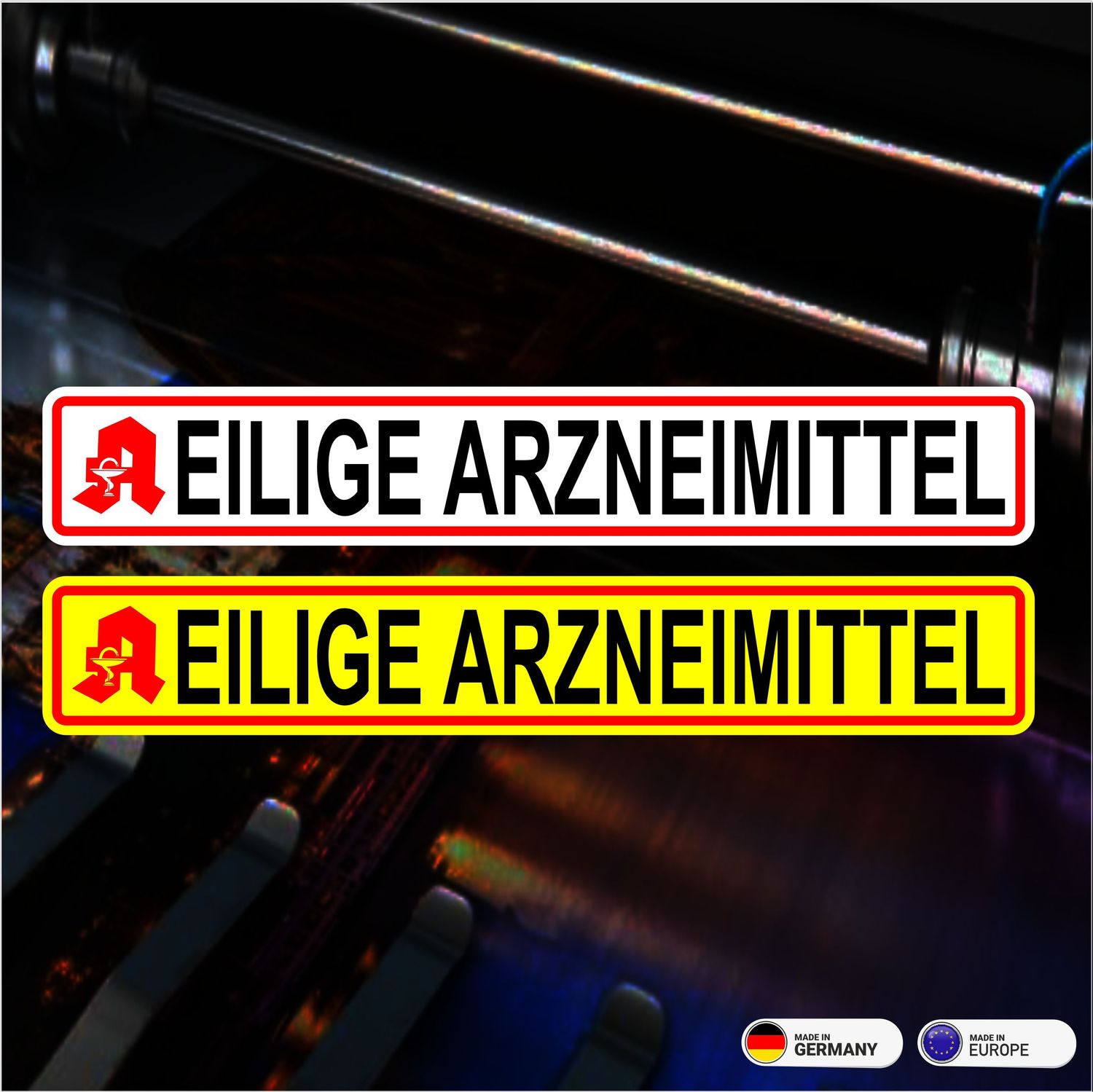 Eilige Arzneimittel Aufkleber - Langlogo Eilige Arzneimittel Aufkleber - Langlogo
