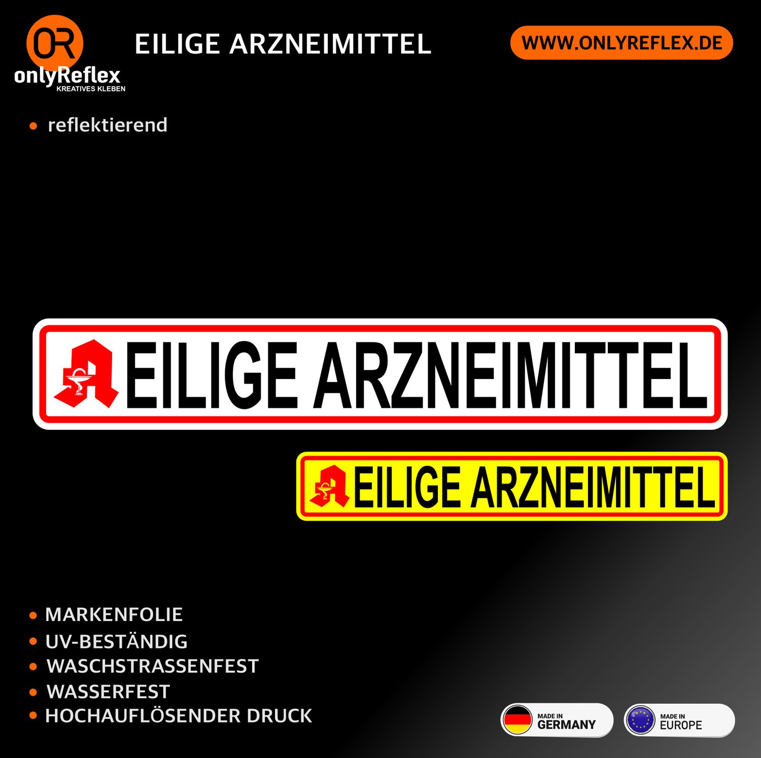 Eilige Arzneimittel Aufkleber - Langlogo Eilige Arzneimittel Aufkleber - Langlogo