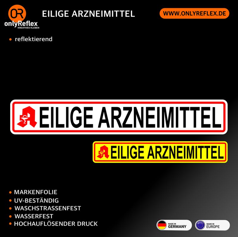Eilige Arzneimittel Aufkleber - Langlogo