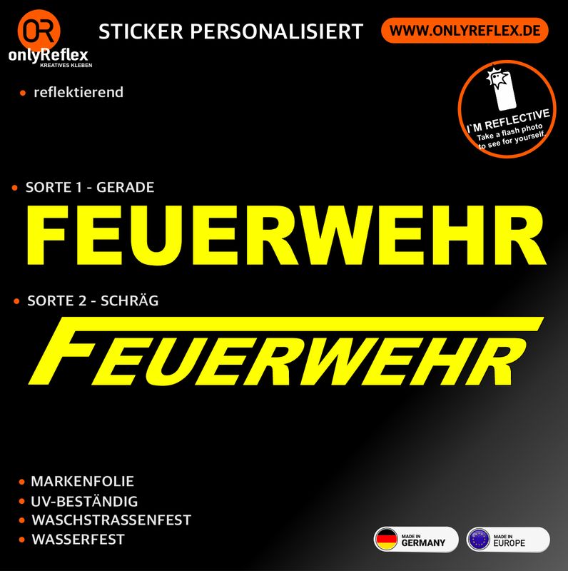 Feuerwehr Feuerwehr "Schriftzug" Aufkleber