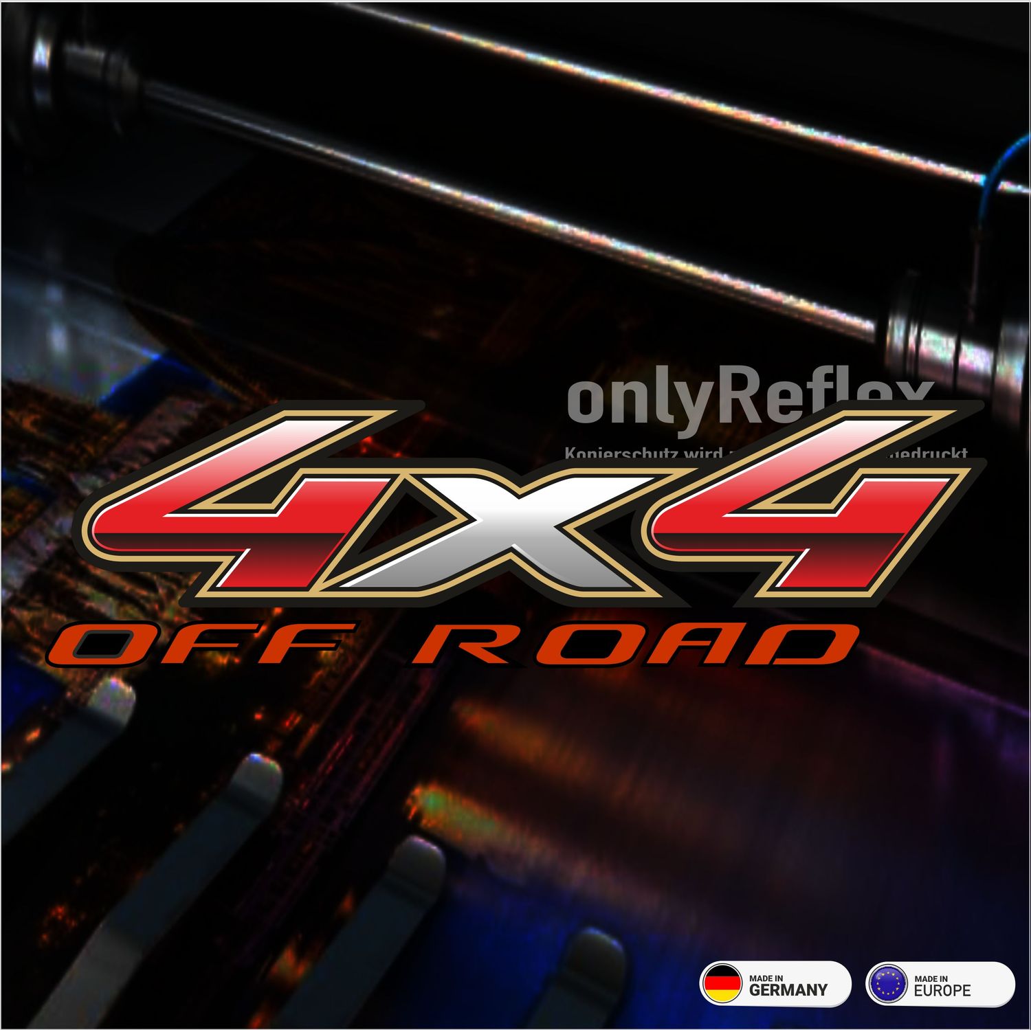 4x4 off road - rot, 3 er Aufkleber Set 4x4 off road - rot, 3 er Aufkleber Set