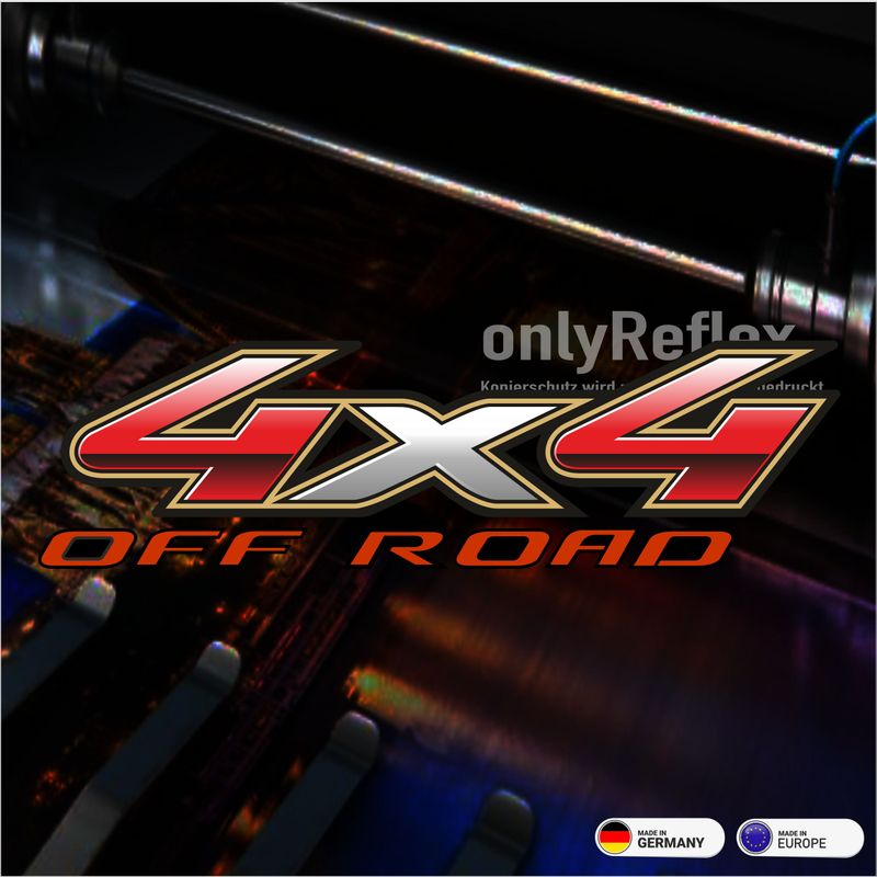 4x4 off road - rot, 3 er Aufkleber Set 4x4 off road - rot, 3 er Aufkleber Set