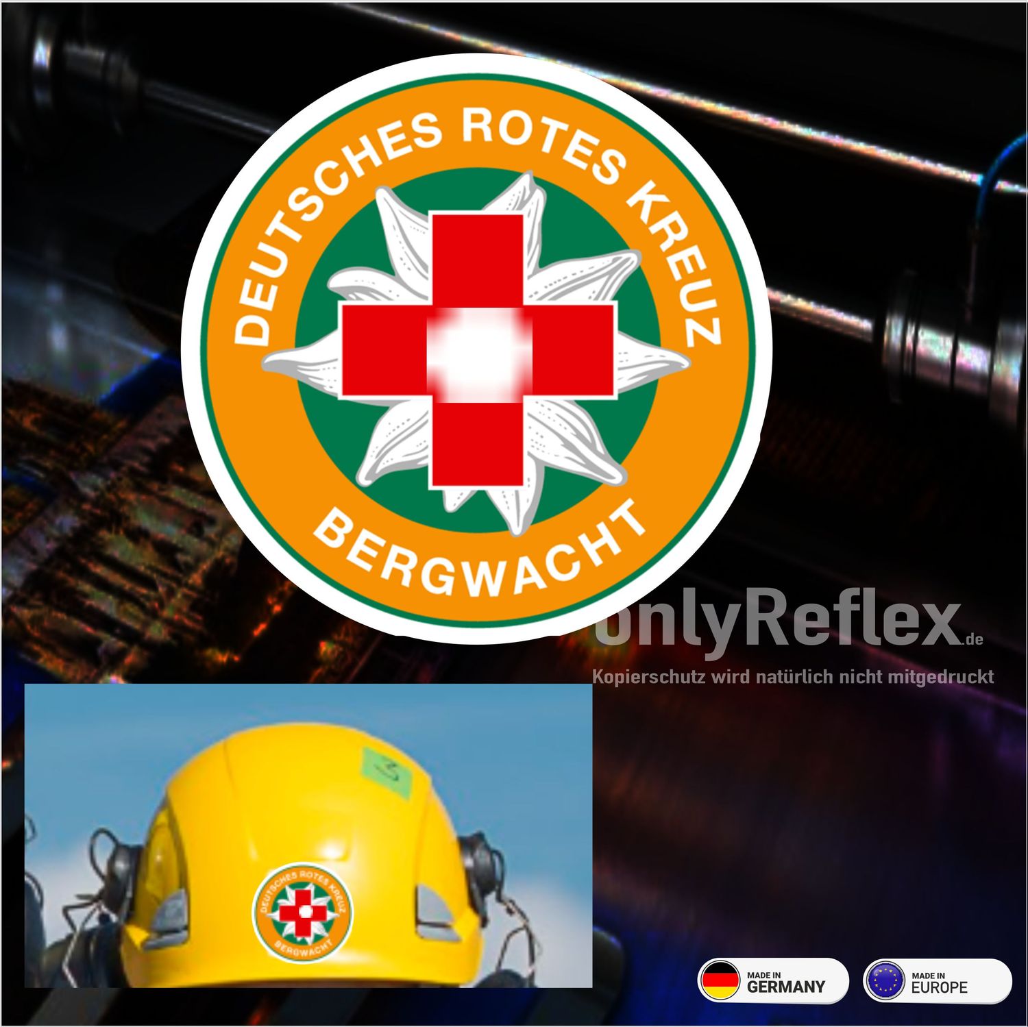 Bergwacht Helmbeschriftung 5x5 cm