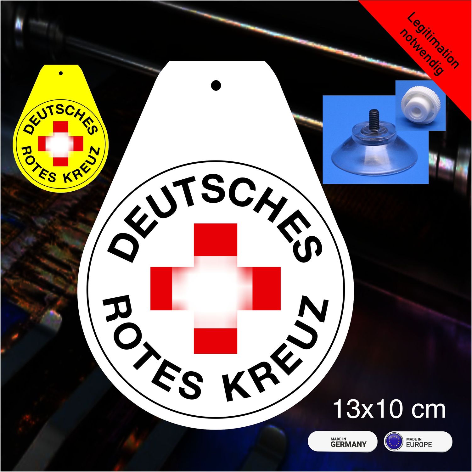 Deutsches Rotes Kreuz  Wappen, Schild mit Saugnapf