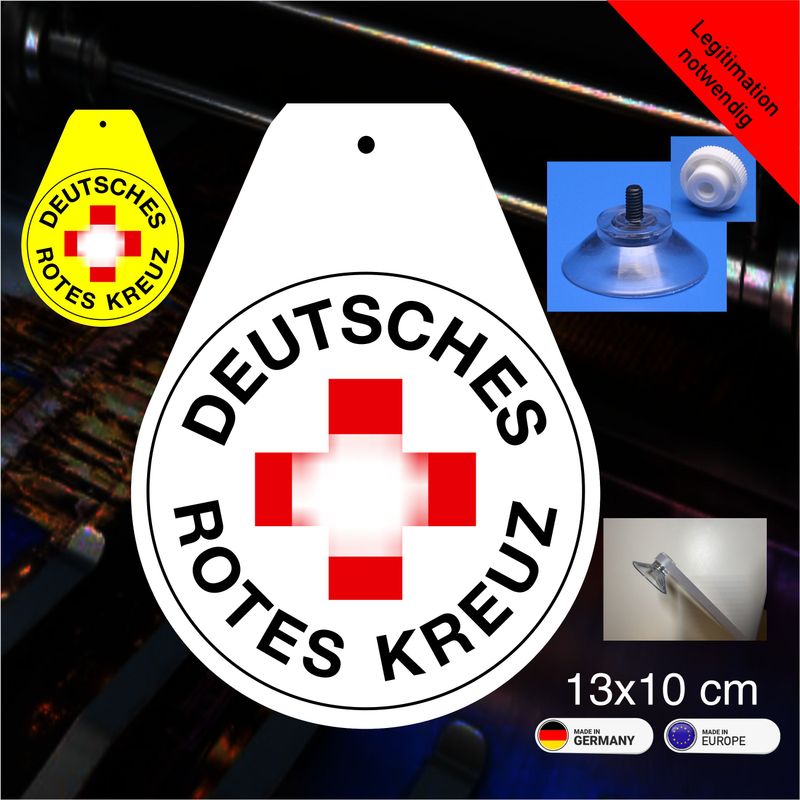 Deutsches Rotes Kreuz  Wappen, Schild mit Saugnapf