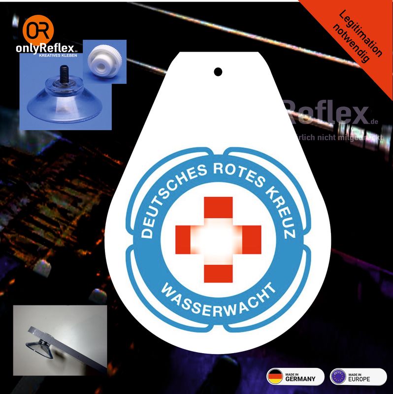 Schild „Wappen“ Wasserwacht - 13x10 cm mit Saugnapf