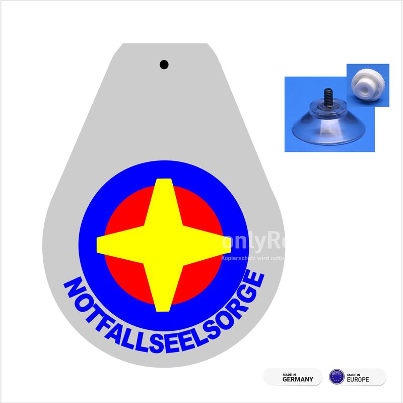 Notfallseelsorge Wappen, Schild mit Saugnapf Notfallseelsorge Wappen, Schild mit Saugnapf