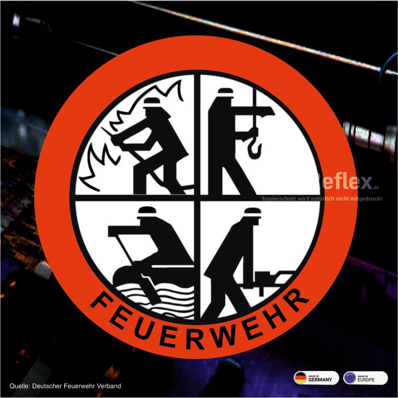 Feuerwehr Rundlogo mit DFV Logo Aufkleber - Hinterglasklebend (VE 2 Stück) Feuerwehr Rundlogo mit DFV Logo Aufkleber - Hinterglasklebend (VE 2 Stück)