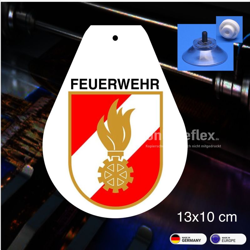 Feuerwehr Österreich  Wappen, Schild mit Saugnapf