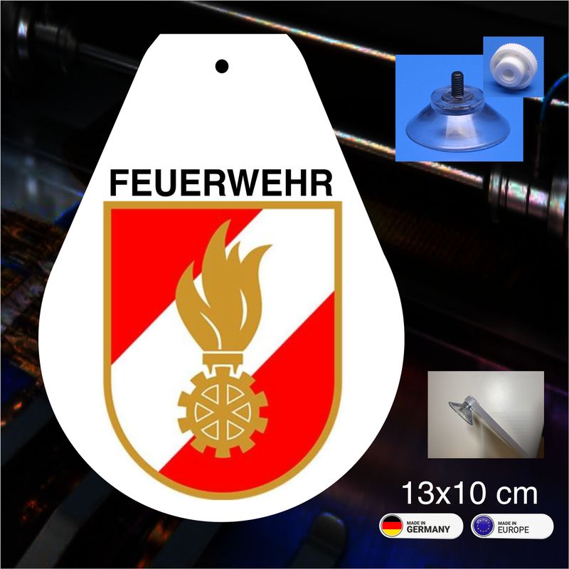 Feuerwehr Österreich  Wappen, Schild mit Saugnapf
