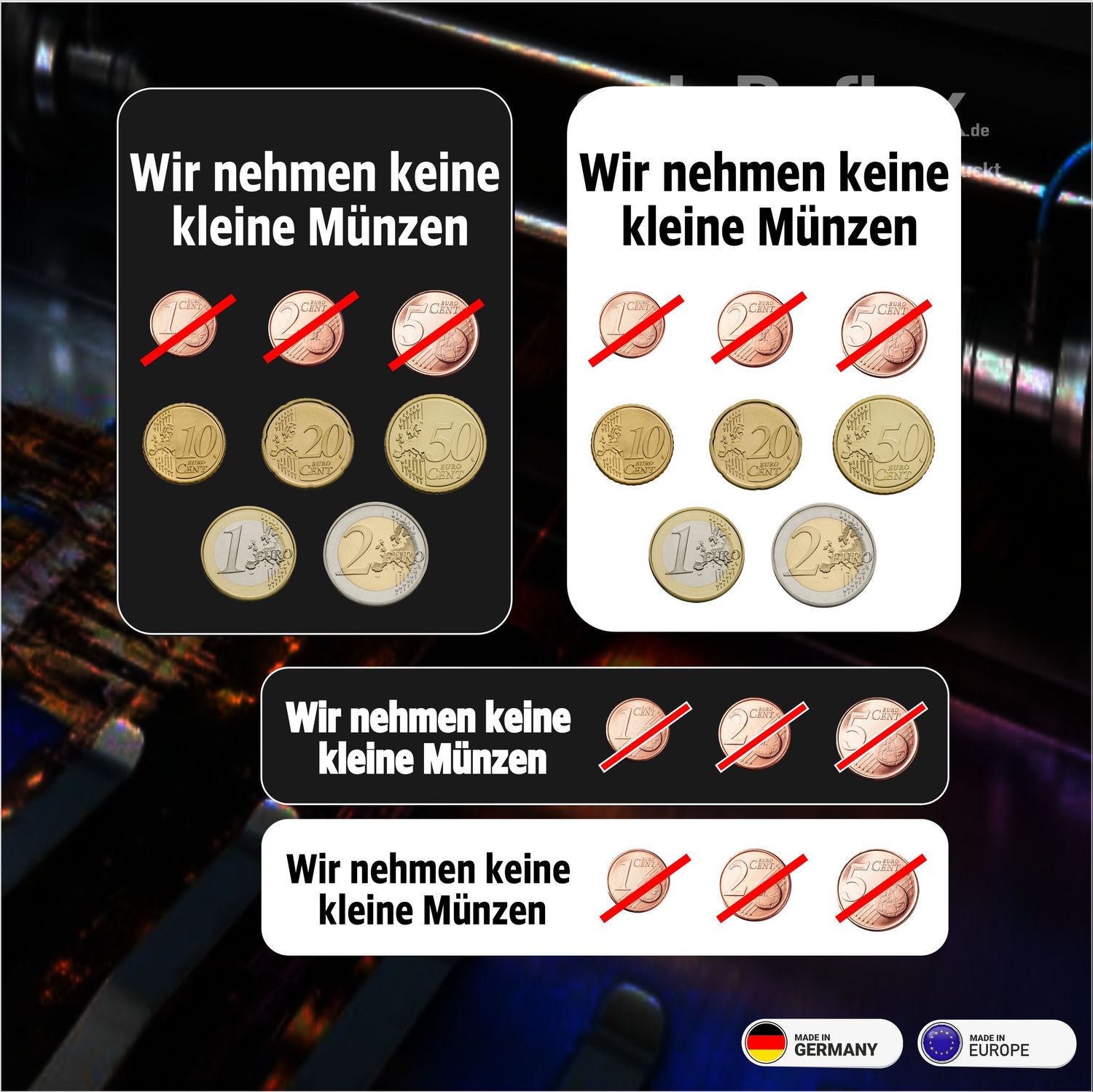 Keine kleine Münzen - 4 Stück Aufkleber